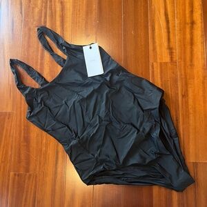 New NWT Onia‎ Rachel Black Swimsuit Solid One-Piece Swim Scoop Back Size Large